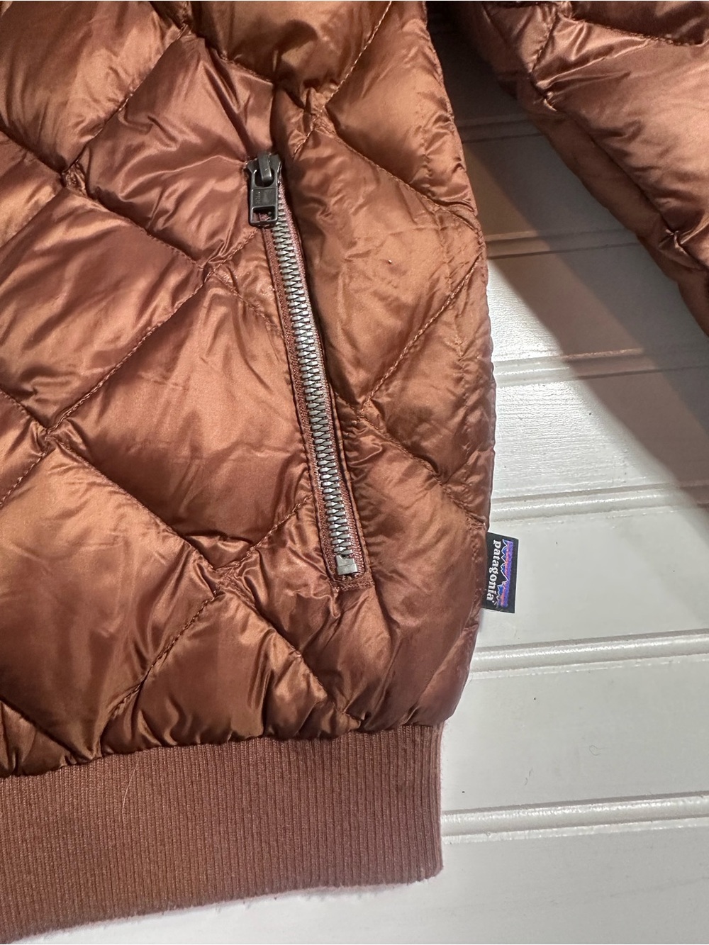 Patagonia brown quilted down filled puffer jacket women’s medium - Picture 5 of 11